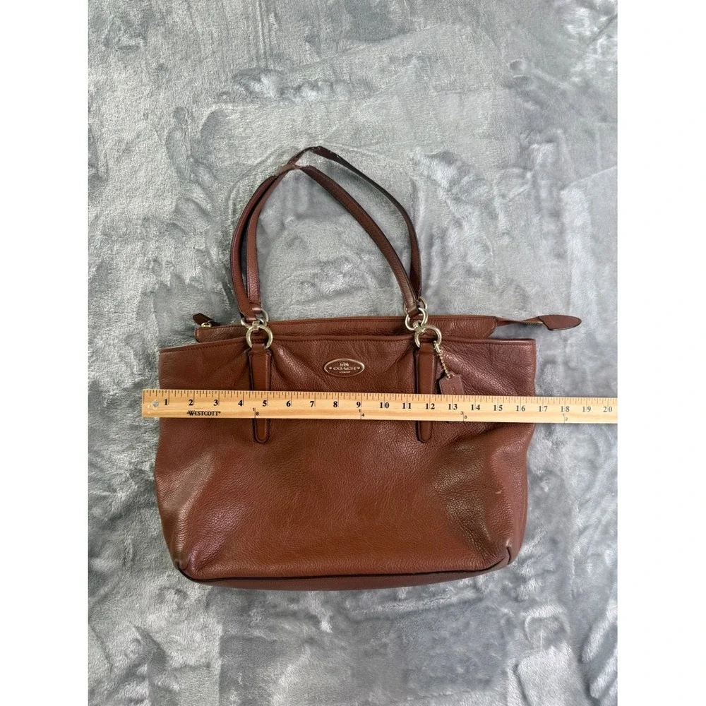Coach Madison Phoebe Large Brown Pebbled Leather Shoulder Bag Tote F25635 Used